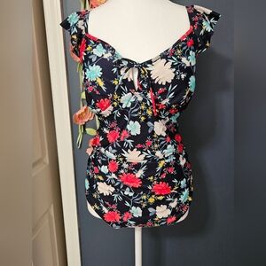 New Old Navy One Piece Flutter Trim Shoulder Straps Plus Size 2X
